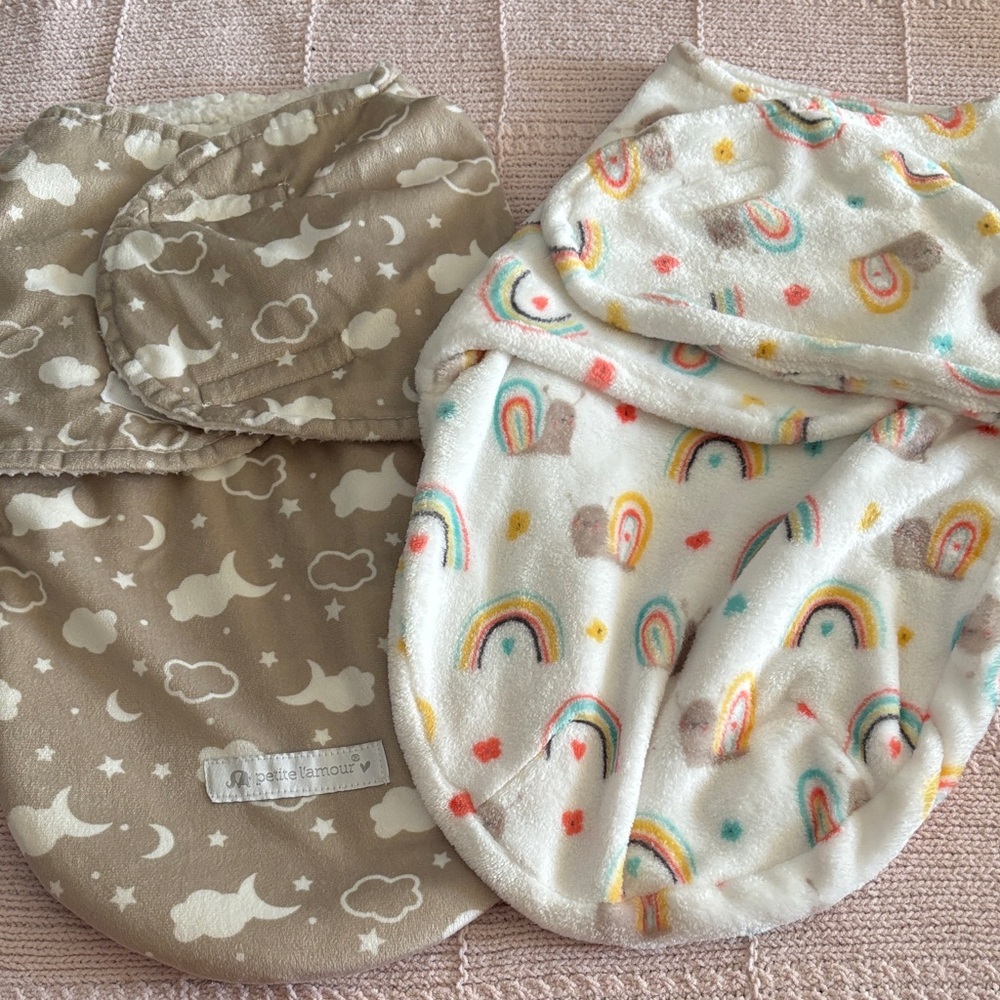 L'Amour Beige and Multicolor Cloud Swaddles